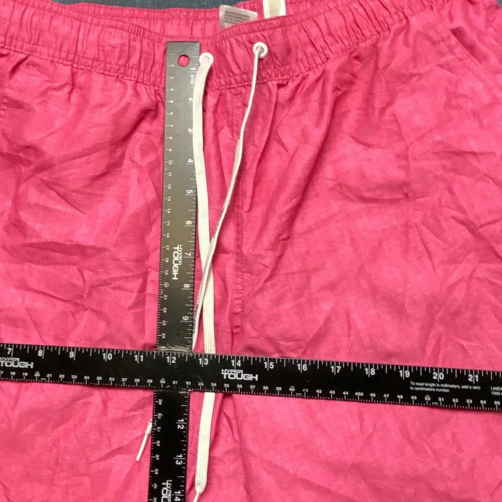 Calvin Klein Trunks Shorts Men Pink Logo Patch Drawstring Slash Pockets Swimwear